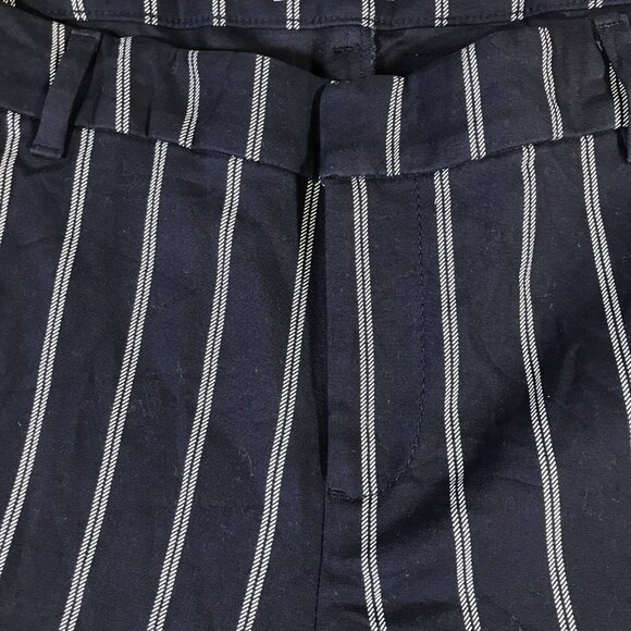 Old Navy HARPER Ladies 14R Pants Mid Rise Cropped Pants Pinstriped Blue White - Picture 2 of 10